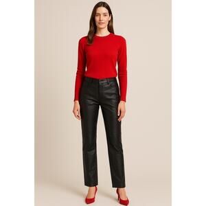 Chadwicks Vintage Black 100% leather Pants Classic Style 12 Tall 33” inseam